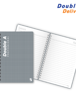 สมุดสันห่วงปกพลาสติก ขนาด A5 70 แกรม 100 แผ่น สีเทา