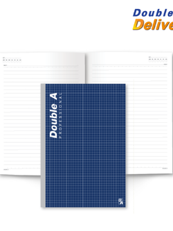 สมุดสันกาว Double A Professional ขนาด A5 70 แกรม จำนวน 40 แผ่น เนื้อในมีเส้น สีกรมท่า