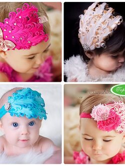 ผ้าคาดผมเด็กขนนก Princress สำหรับเด็กวัย 3 เดือน - 3 ปี