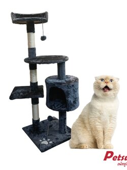 คอนโดแมว Petsuka ความสูง 110 ซม. สีเทา