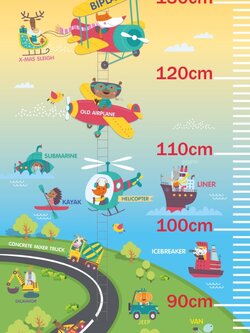 โปสเตอร์ที่วัดส่วนสูง ลาย ยานพาหนะดุ๊กดิ๊ก