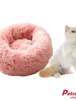 ที่นอนขนนุ่มโดนัท Petsuka สำหรับสัตว์เลี้ยง สีชมพู 50 cm