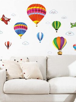 สติ๊กเกอร์ตกแต่งห้องเด็ก สติ๊กเกอร์ตกแต่งผนัง DIY ลายบอลลูน ลอกออกแล้วติดซ้ำได้