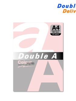 กระดาษสี / การ์ดสี A4 150 แกรม แพ็ค 50 แผ่น สีชมพูพาสเทล