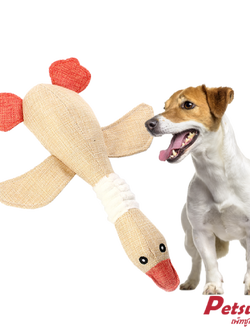 ตุ๊กตาเป็ด ของเล่นสุนัข Petsuka ของเล่นขัดฟันสัตว์เลี้ยง มีเสียง สีเหลือง