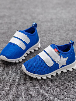รองเท้าคัชชูเด็กสีน้ำเงิน รองเท้าเด็กชาย เทปหน้า สุดเท่ห์ ใส่ง่ายไม่ต้องผูกเชือก Size 26-30