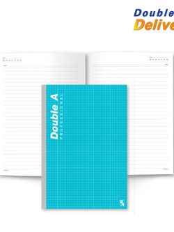 สมุดสันกาว Double A Professional ขนาด A5 70 แกรม จำนวน 40 แผ่น เนื้อในมีเส้น สีเขียว