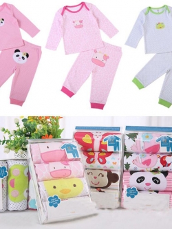 [แพค 2 ชุด] ชุดเสื้อแขนยาว+กางเกงขายาว สำหรับเด็กหญิง 3M, 24M