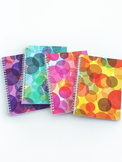 สมุดสันห่วง ขนาด A5 70 แกรม ลาย Bubble (แพ็ค 4 เล่มคละลาย)