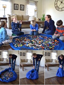 ที่เก็บของเล่นเด็ก ถุงเก็บของเล่น แผ่นรองนั่งเล่น 2 in 1 Toys Fast Pouch Pad ขนาด 150 ซม.