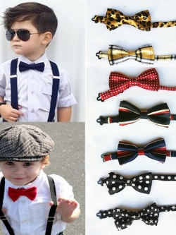 โบว์หูกระต่ายเด็ก ผูกสำเร็จ ปรับขนาดได้ สำหรับวัย 1-12 ปี