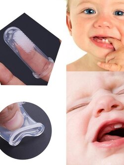 แปรงสีฟันเด็กทารก แปรงฟันเด็กทารก แปรงนวดเหงือก แปรงสีฟันสวมนิ้ว แปรงสวมนิ้ว ซิลลิโคนนิ่ม ทนความร้อนสูง NanaBaby