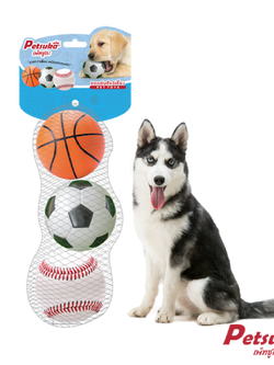 ชุดของเล่นลูกบอลสำหรับสุนัข Petsuka แพ็ค 3 ชิ้น
