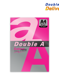 กระดาษสี 75 แกรม แพ็ค 100 แผ่น สีชมพูนีออน