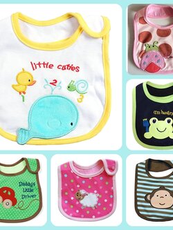 ผ้ากันเปื้อน กันน้ำลาย สำหรับเด็กอ่อน Lastest Kids เย็บประกบ กันน้ำ