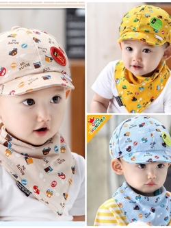 หมวกเด็ก Set หมวกแก๊ป+ผ้ากันเปื้อนเด็ก Let's Ride! สำหรับเด็กเล็กวัย 3-24 เดือน