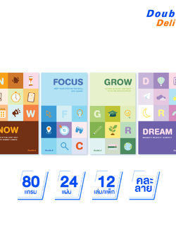 (12 เล่ม) สมุดมุงหลังคา 90×160 มม. 80แกรม 24แผ่น ลาย A Piece of mind