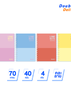 [4 เล่ม]สมุดสันห่วง A5 70แกรม 40แผ่น เนื้อในพิมพ์เส้นบรรทัด