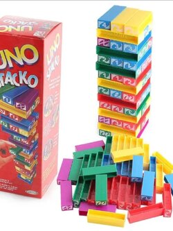 (กล่องใหญ่) อูโน่ เกมตึกถล่ม เกมจังก้า ของเล่นตึกถล่ม ยูโน่ Uno Stacko สูง 27.5 cm