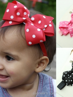 ผ้าคาดผมทารก โบว์คาดผมทารก สำหรับเด็ก 3 เดือน - 3 ปี โบว์ลายจุดน่ารักสไตล์เกาหลี