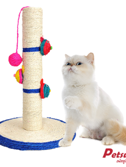 แท่นลับเล็บแมว Petsuka คอนโดแมวแบบเสา พร้อมตุ๊กตา