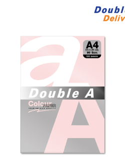 กระดาษสี Double A 80 แกรม แพ็ค 100 แผ่น สีชมพู Peach