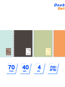 [4 เล่ม]สมุดสันห่วง A5 70แกรม 40แผ่น เนื้อในพิมพ์เส้นตาราง