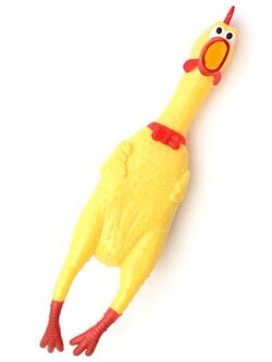 ไก่ยางของเล่น ไก่โอ๊ก ของเล่นคลายเครียด บีบตัวมีเสียง ขนาดสูง 1 ฟุต