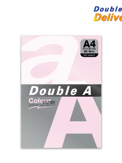 กระดาษสี Double A 80 แกรม แพ็ค 100 แผ่น สีชมพู