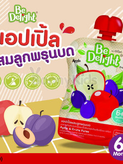 (18100) Be Delight (บีดีไลท์) อาหารเสริมสำหรับเด็ก สูตรแอปเปิ้ลผสมลูกพรุนบด (สำหรับเด็ก 6 เดือนขึ้นไป)