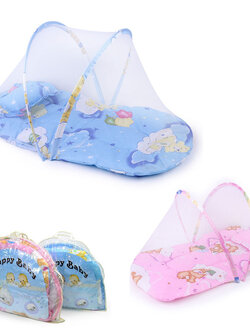 ที่นอนเด็กอ่อนพกพา พร้อมเต้นท์มุ้งครอบในตัว (ได้ทั้ง เบาะ+หมอน+มุ้งเต้นท์+กระเป๋าเก็บ) ขนาด 92*48*40 cm