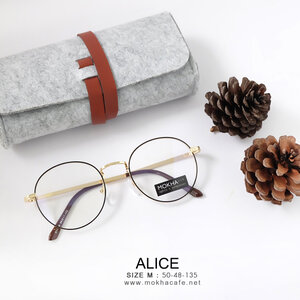 ALICE - black gold กรอบโลหะทรงกลม กว้าง 135 มม.(sizeM) H48