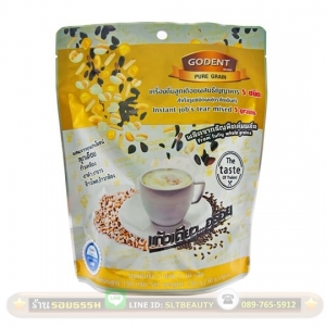 เครื่องดื่ม ลูกเดือย ผสม ธัญญาหาร 5 ชนิด บรรจุ 5 ซอง ซองละ 30 กรัม (โกเด้นท์) ผลิตจากธัญพืชแท้ๆ 100% ไม่ทิ้งกากใยที่มีประโยชน์