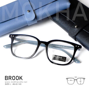BROOK - black (ดำเงา) กรอบแว่นตาทรงเหลี่ยม TR90 กว้าง 140 มม.(sizeM) H42