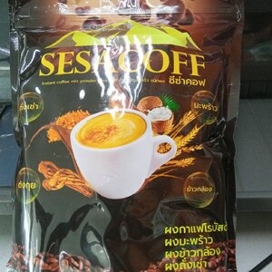 กาแฟซีซ่า คอฟ Sesa Coff 500 กรัม กาแฟเพื่อสุขภาพ ปัจจัยชีวี มี อย. ส่วนประกอบจาก กาแฟโรบัสต้า น้ำมันมะพร้าว ข้าวกล้อง ถั่งเช่า ตังกุย ปราศจากน้ำตาล และครีมเทียม ไม่มีไขมันทรานส์ ปลอดภัยต่อสุขภาพ