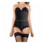 Latex Waist Cincher รุ่นซิป พร้อมตะขอด้านใน - สีดำ